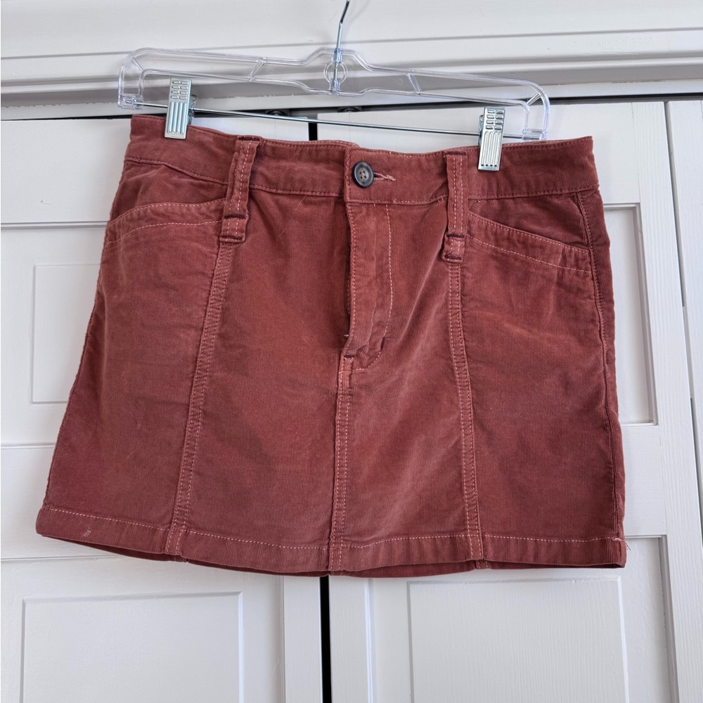 Free People Rust-Colored Corduroy Mini Skirt